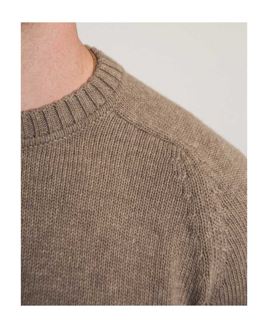 Ami Alexandre Mattiussi Knitted Crew-neck Jumper In Brown