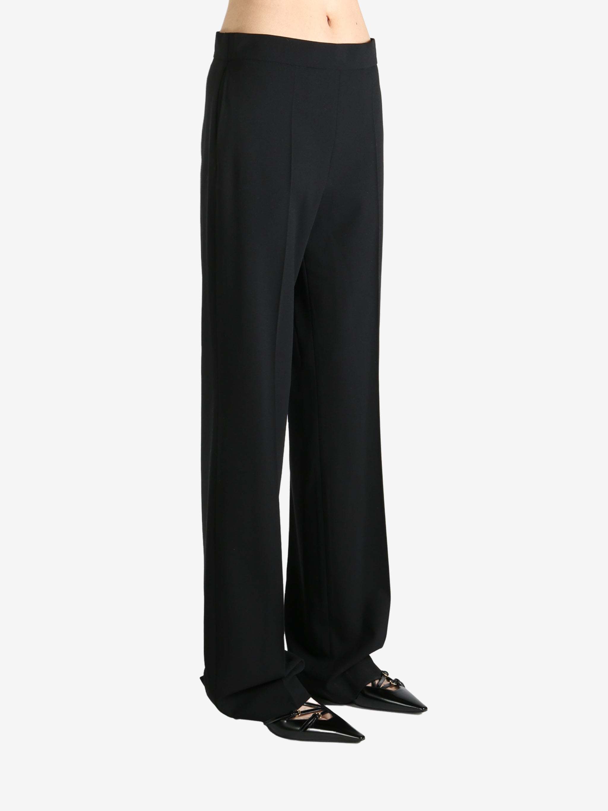 The Row Front Pleated Wool Casual Pants In Black