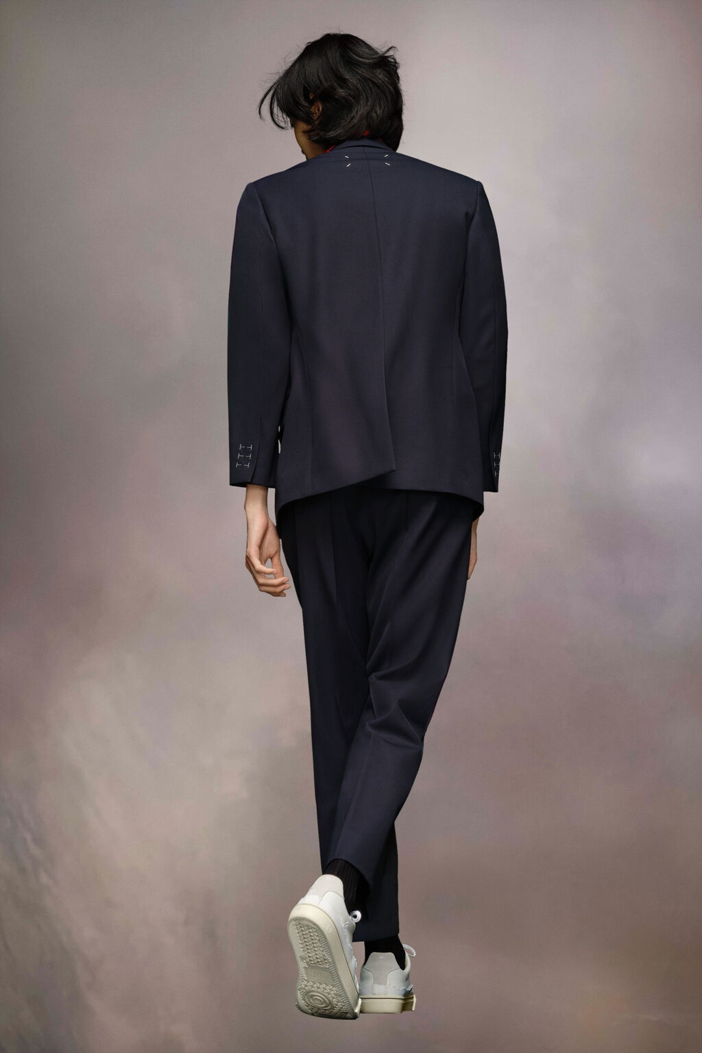 Maison Margiela Button-up Virgin Wool Blazer In Black