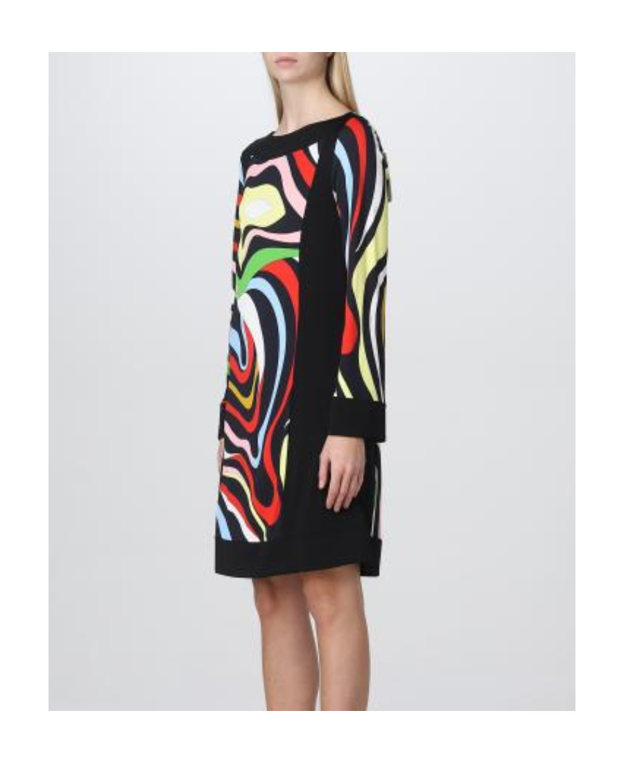 Pucci Marmo-print Mini Dress In Black