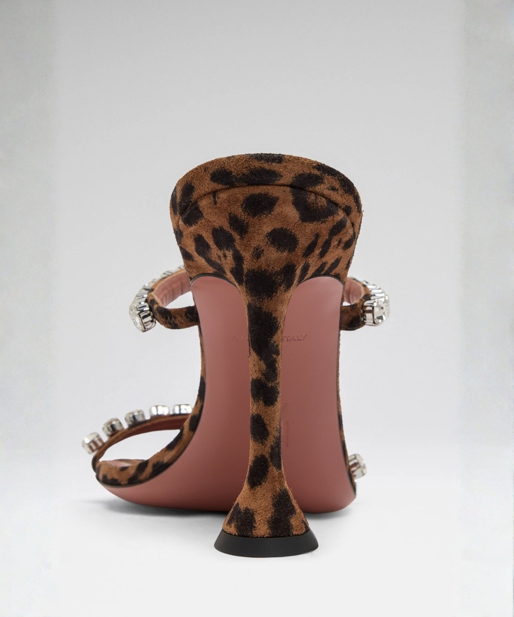 Amina Muaddi Round Toe High Heel Sandals In Multi