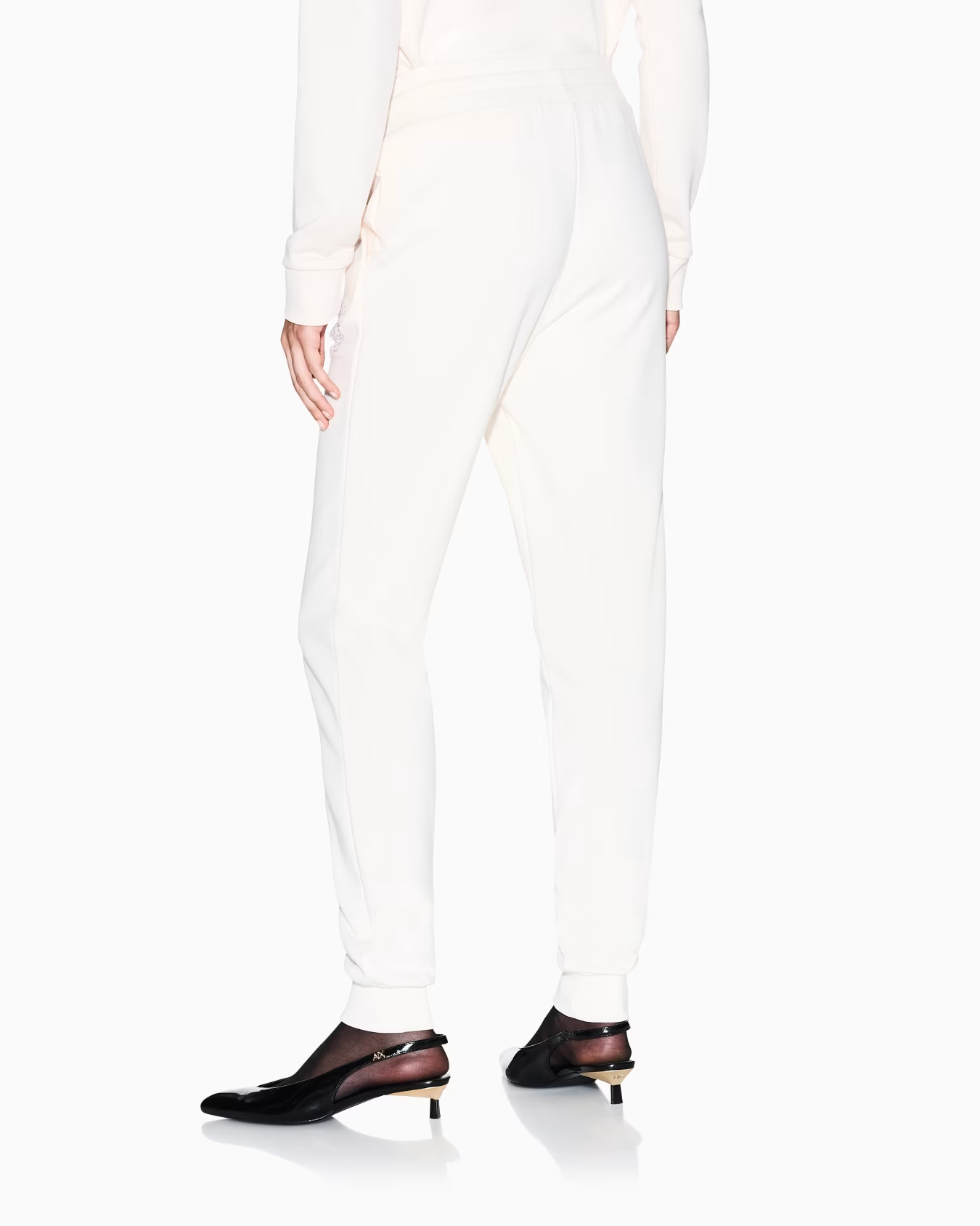 Armani Exchange Elastic Waist Track Pants In White