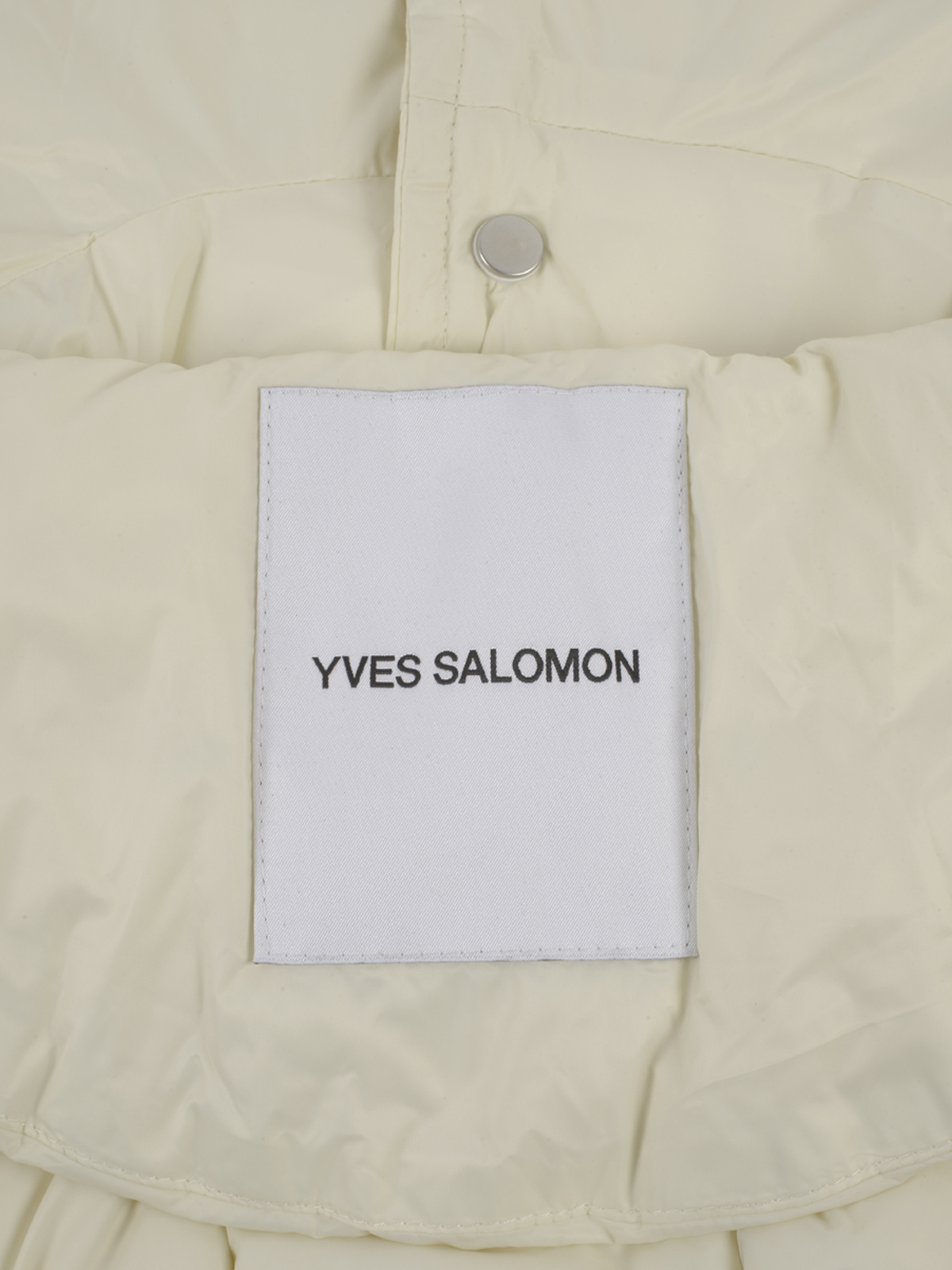 Yves Salomon Padded Hooded Bib In Nude