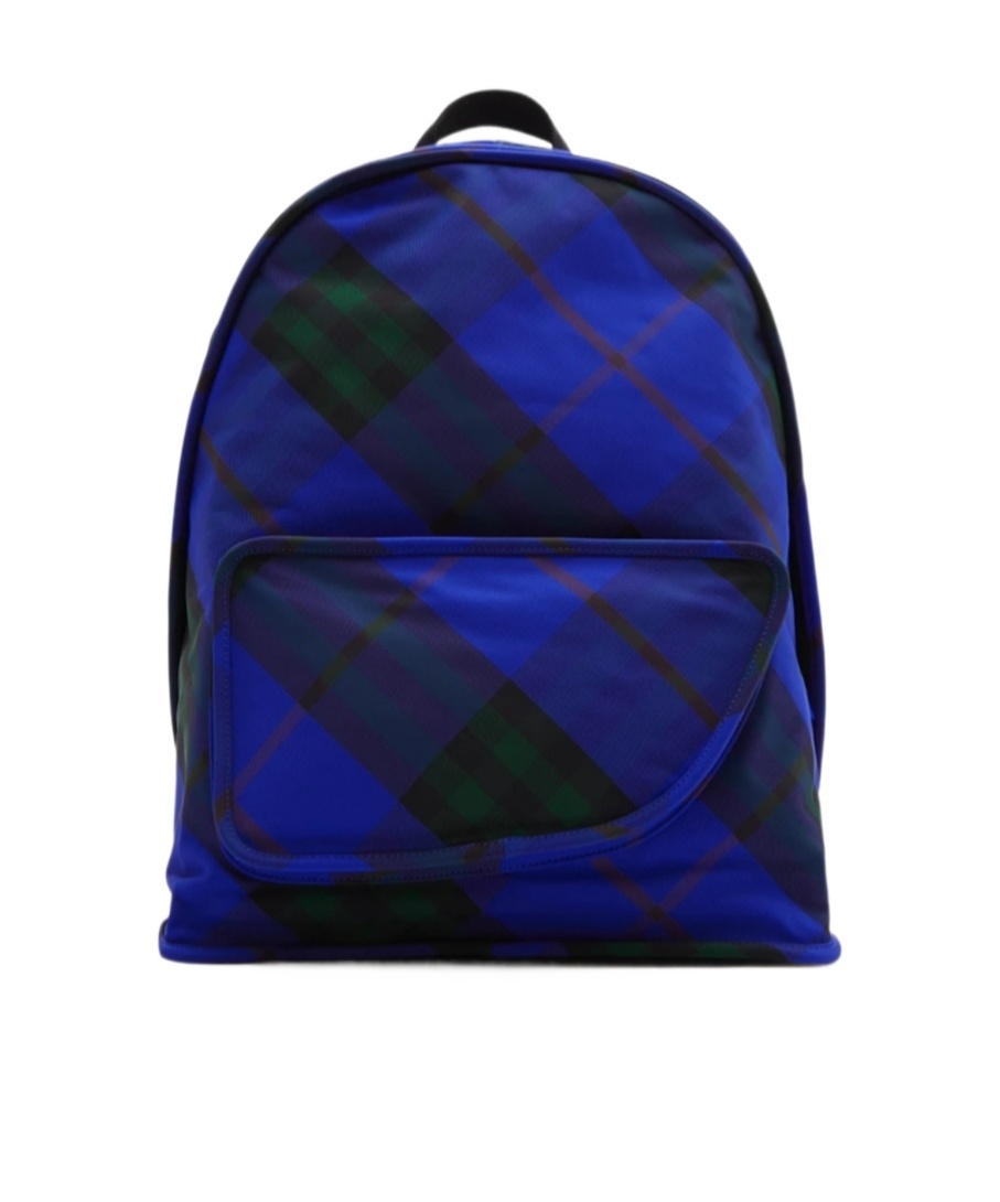 Burberry Shield Checkered Backpack In Blue