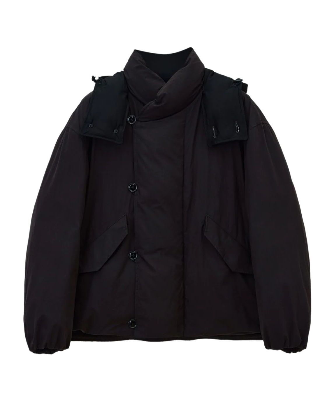 Lemaire Hooded Padded Puffer Jacket In Black