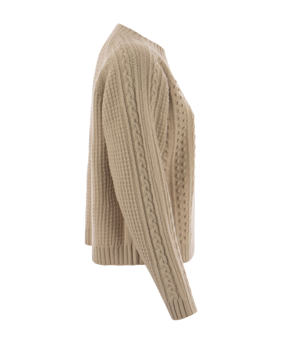 Weekend Max Mara Crewneck Knitted Jumper In Nude