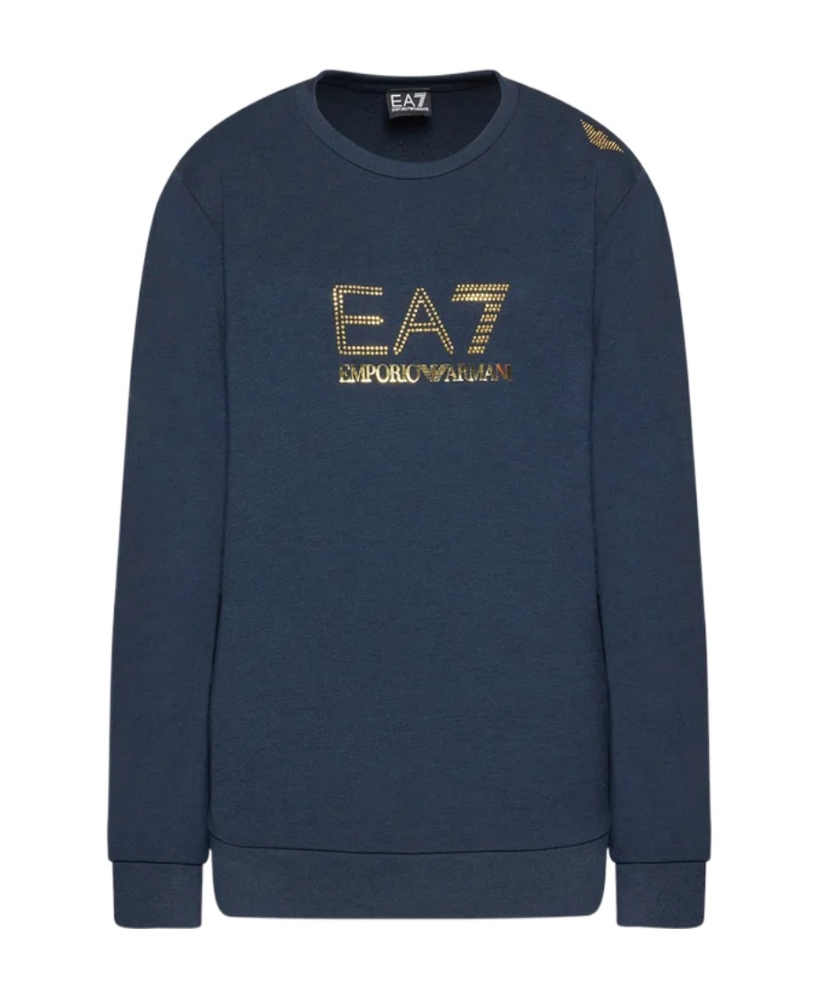EA7 LOGO-PRINT CREW NECK SWEATSHIRT