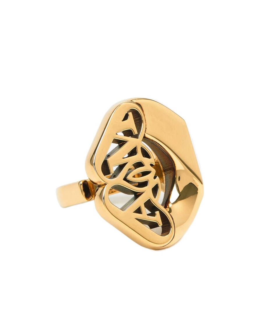 Alexander Mcqueen Seal, Logo, Ring. In Yellow