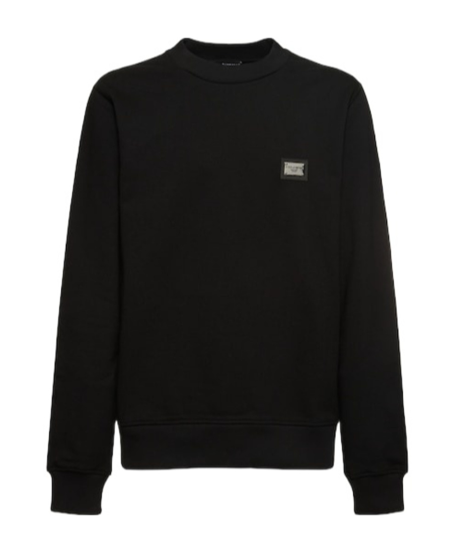 Dolce & Gabbana Sweatshirt With Logo Plaque In Black