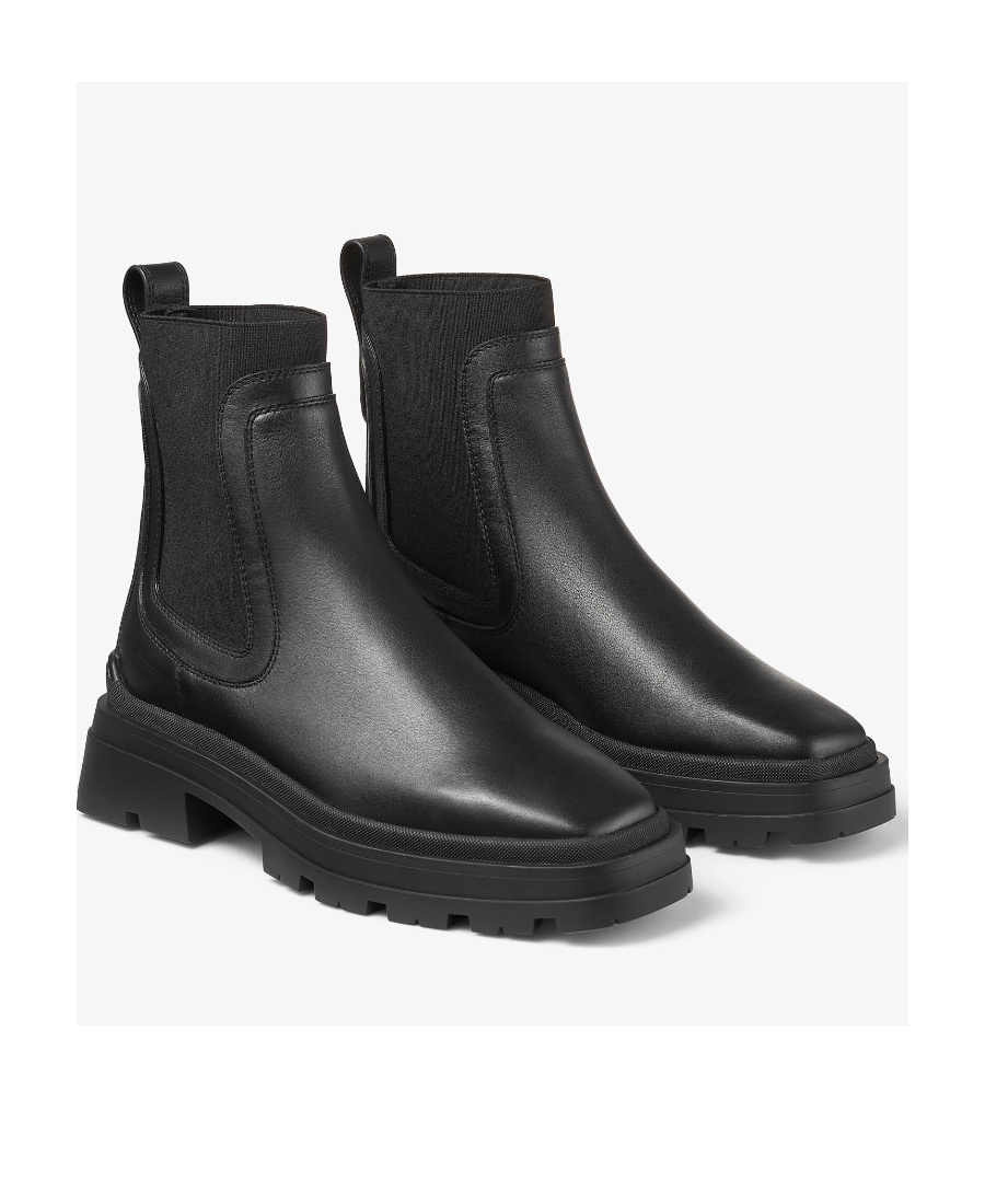 Shop Jimmy Choo Square-headed Short Boots In Black