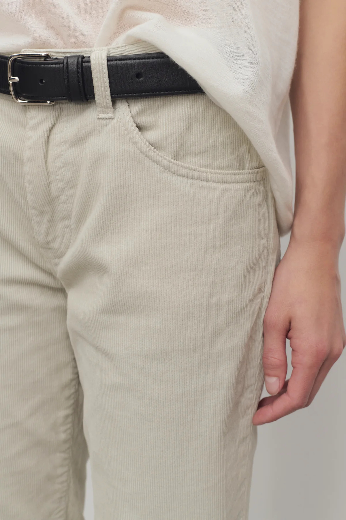 The Row Carlyl Corduroy Trousers In White