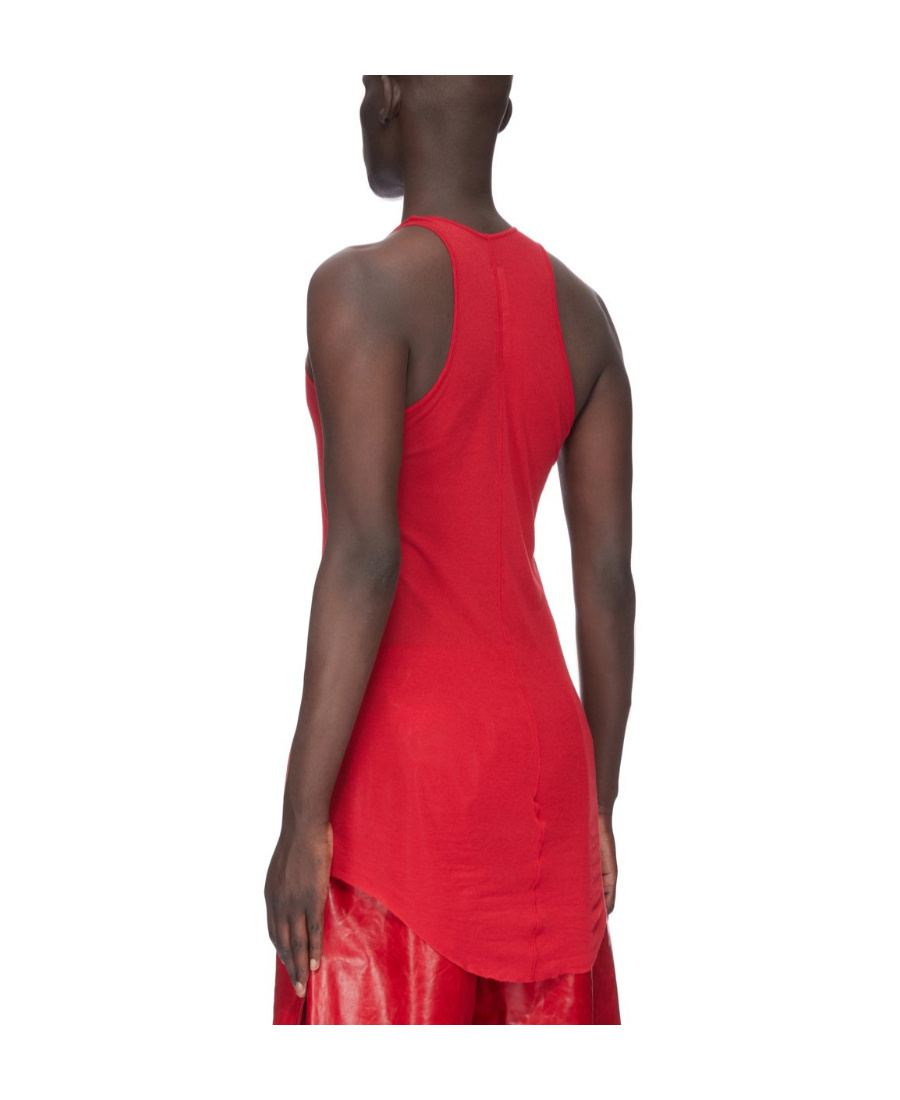 Rick Owens Longline Cotton Tank Top In Red