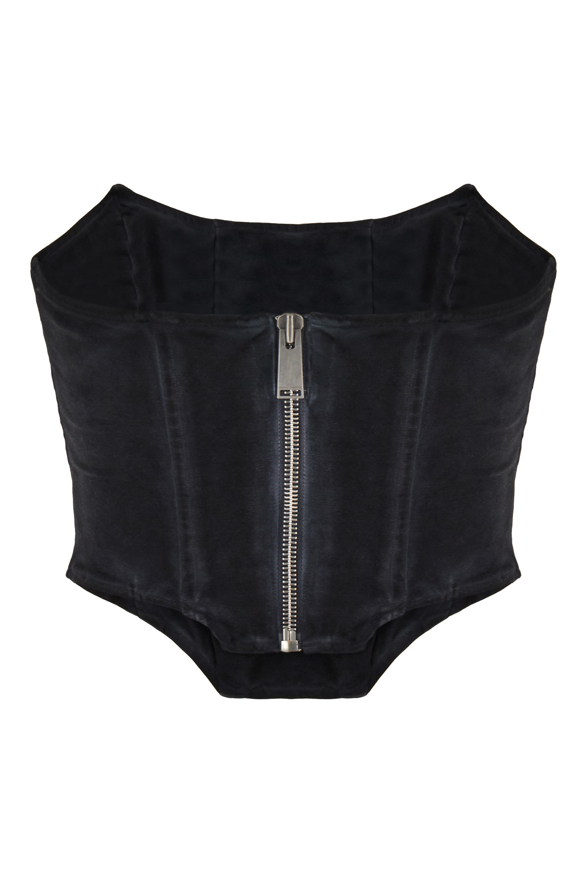 Heron Preston Logo-patch Strapless Corset Top In Black