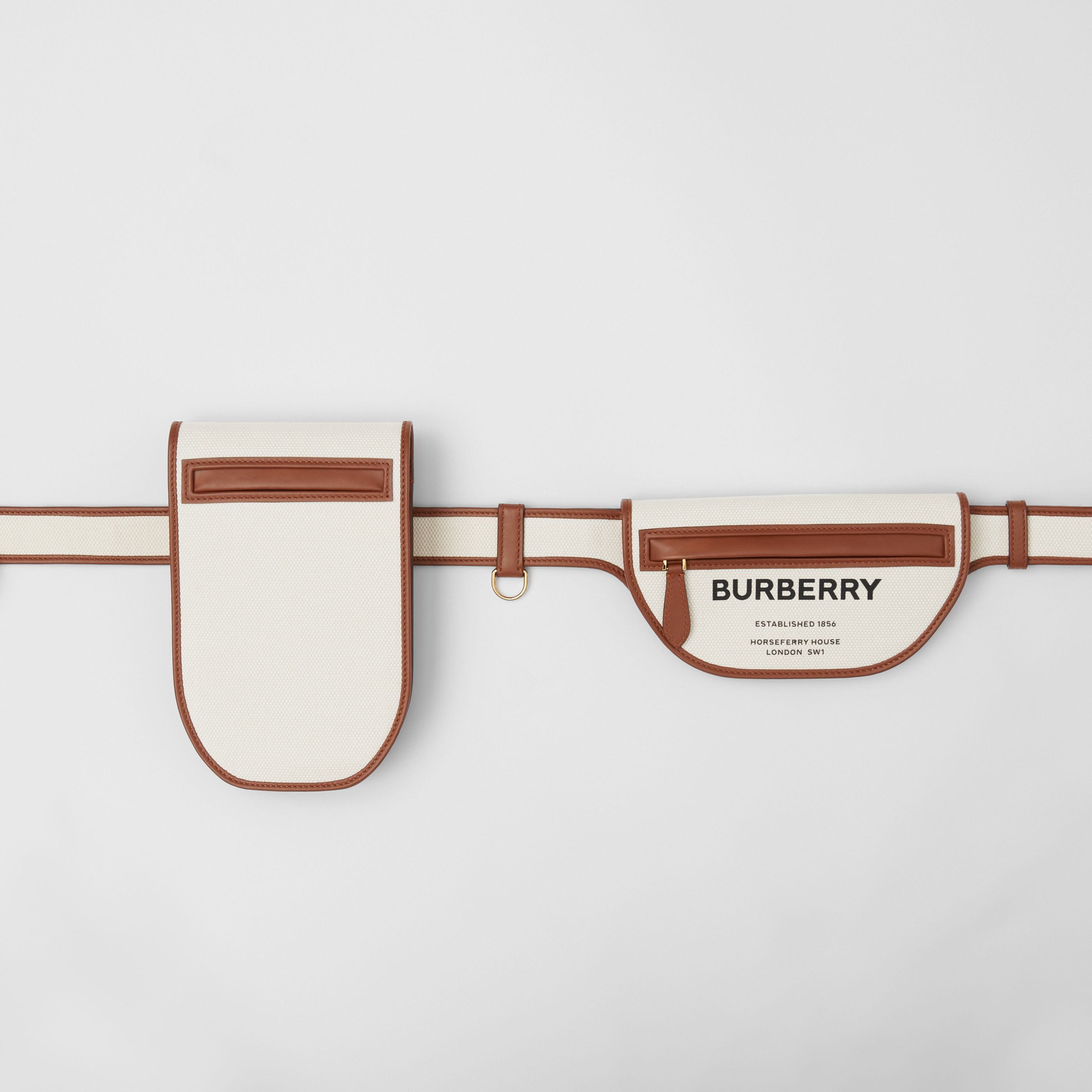 Burberry Logo-print Panelled Belt Bag In Brown