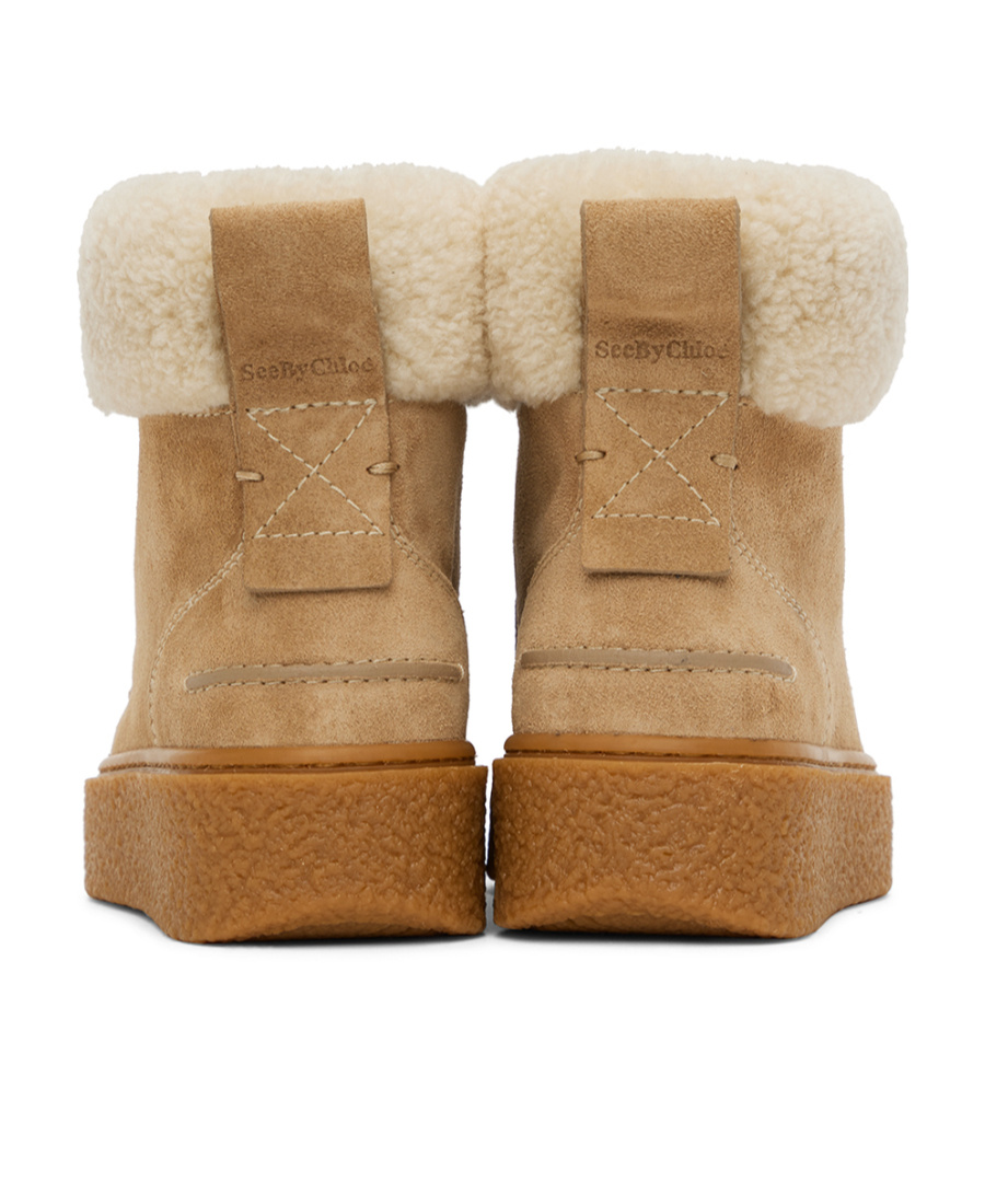 See By Chloé Logo And Ankle Boots In Brown