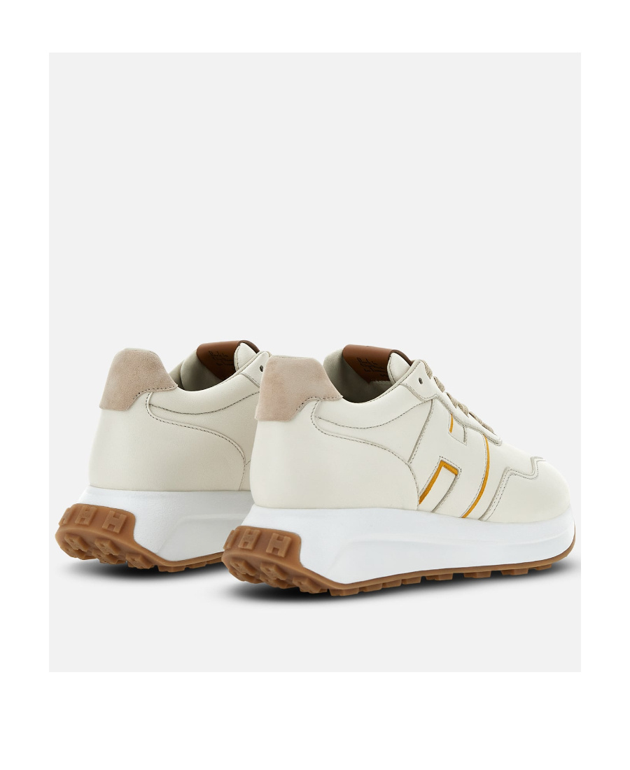 Hogan H669 Suede And Leather Sneakers In White