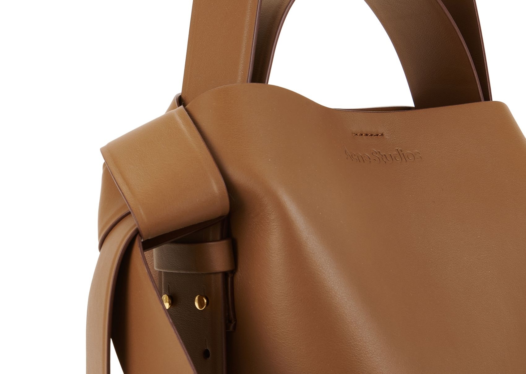 Acne Studios Musubi Mini Leather Shoulder Bag In Brown