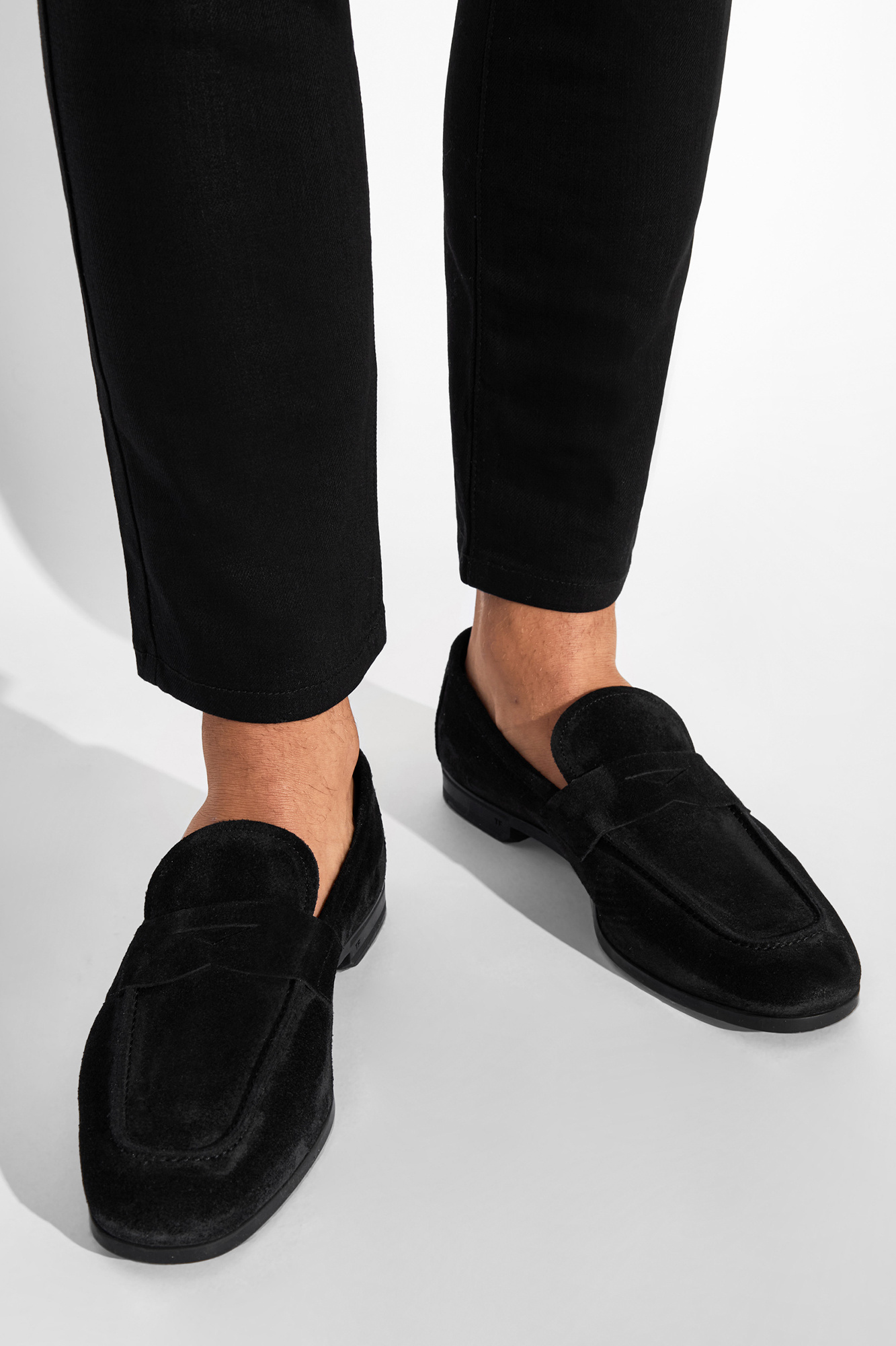Tom Ford Barnes Collapsible-heel Suede Espadrilles In Black