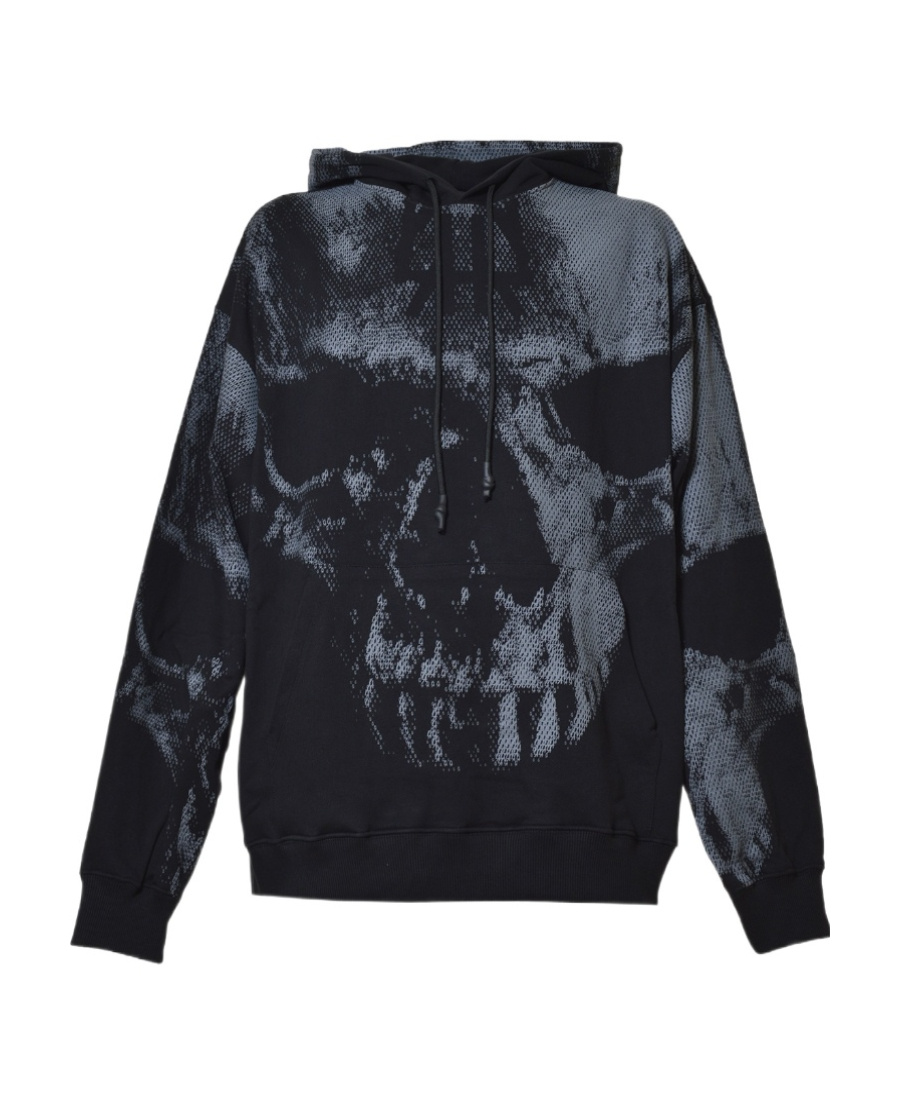 44 Label Group Skull-print Cotton Hoodie In Black