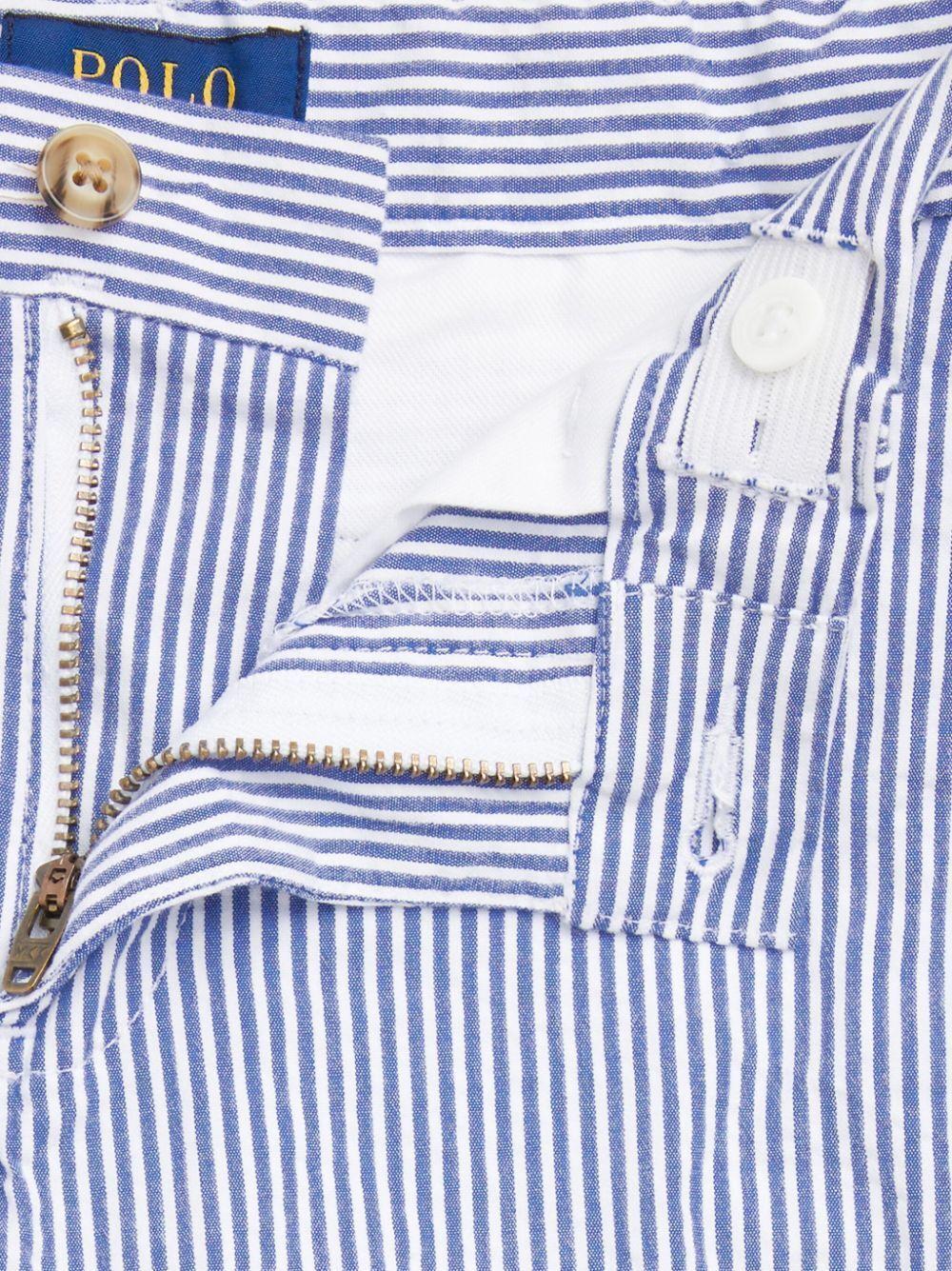 Polo Ralph Lauren Boys Blue Stripe Skinny Fit Shorts In Blue