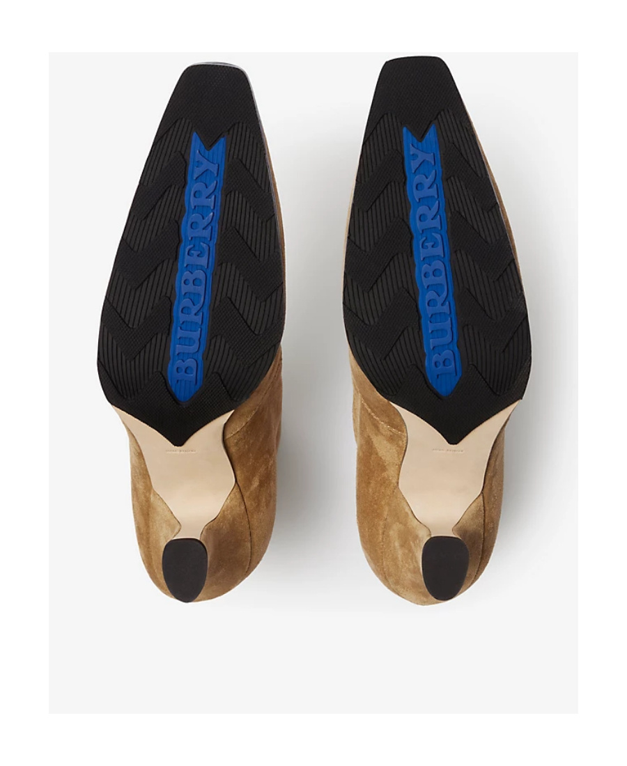 Burberry Suede Storm Ankle Boots In Yellow