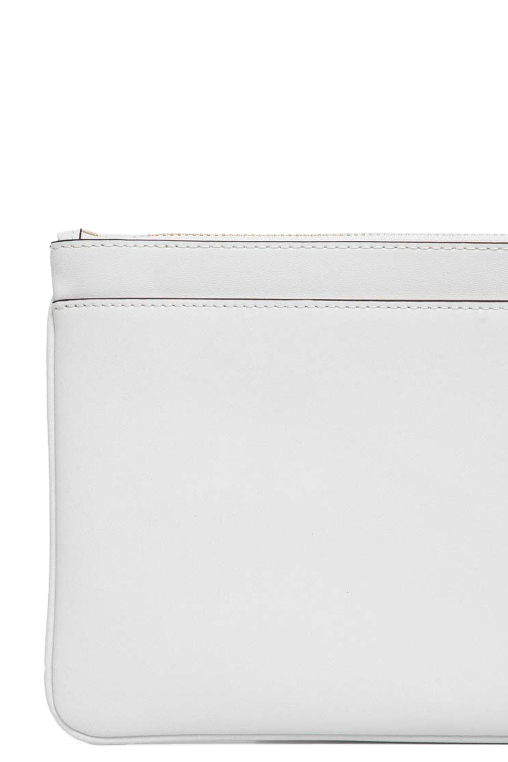 Michael Kors Large Jet Set Leather Clutch Bag In White