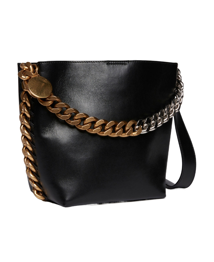Stella Mccartney Frayme Bucket Bag In Black