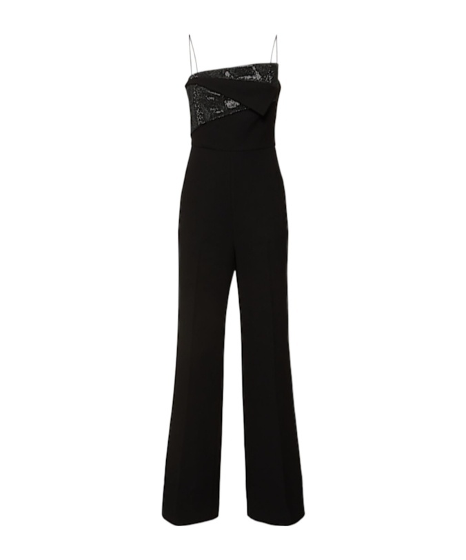 Roland Mouret Heavy Cady Jumpsuit W/ Diamante Insert