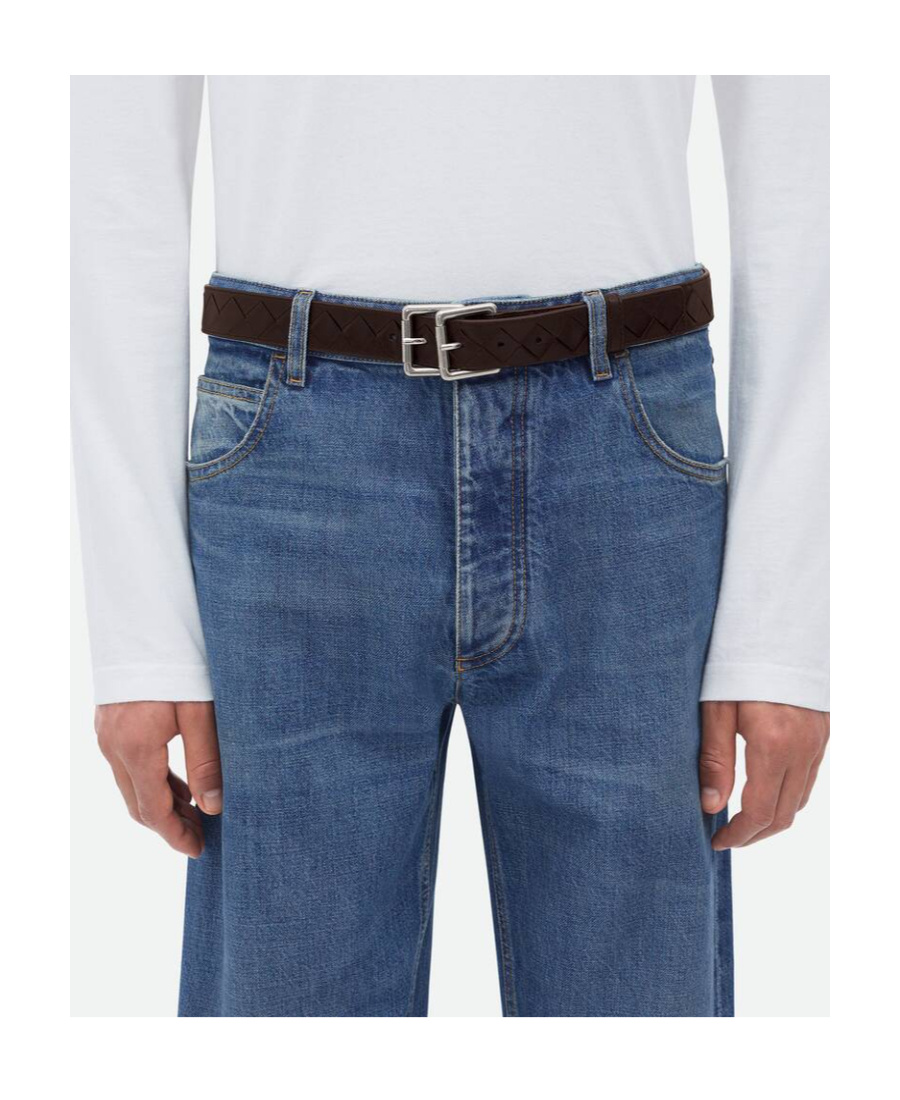 Bottega Veneta Double Buckle Belt In Black