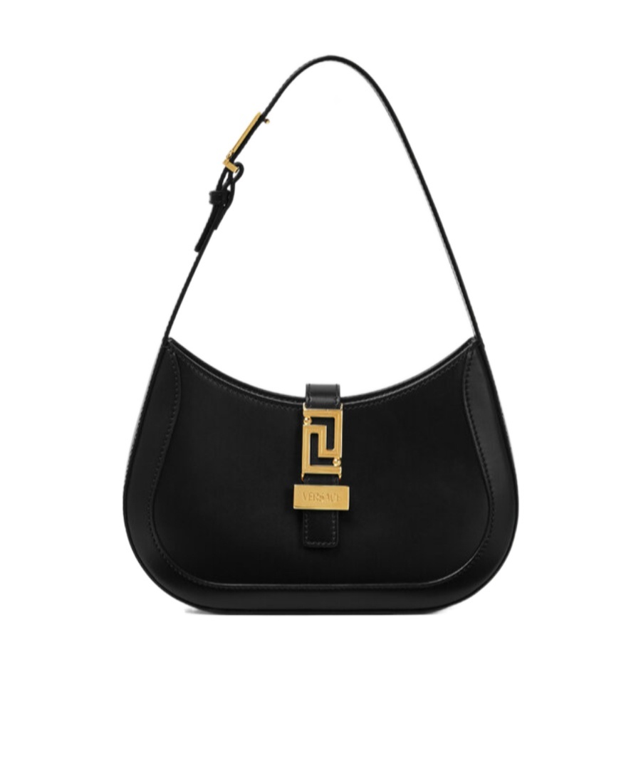 Versace Greek Hobo Bag In Black