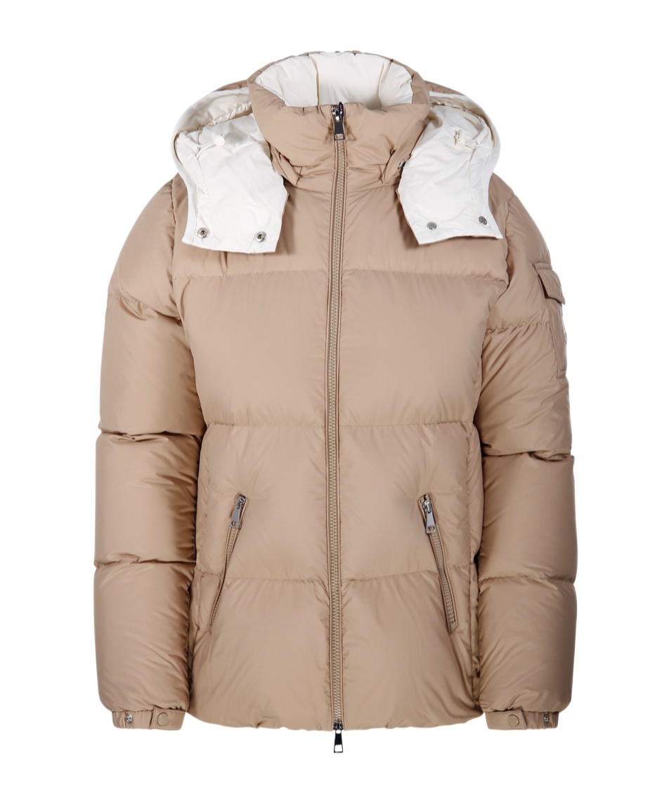 Moncler Fourmines Hooded Short Down Jacket In Animal Print