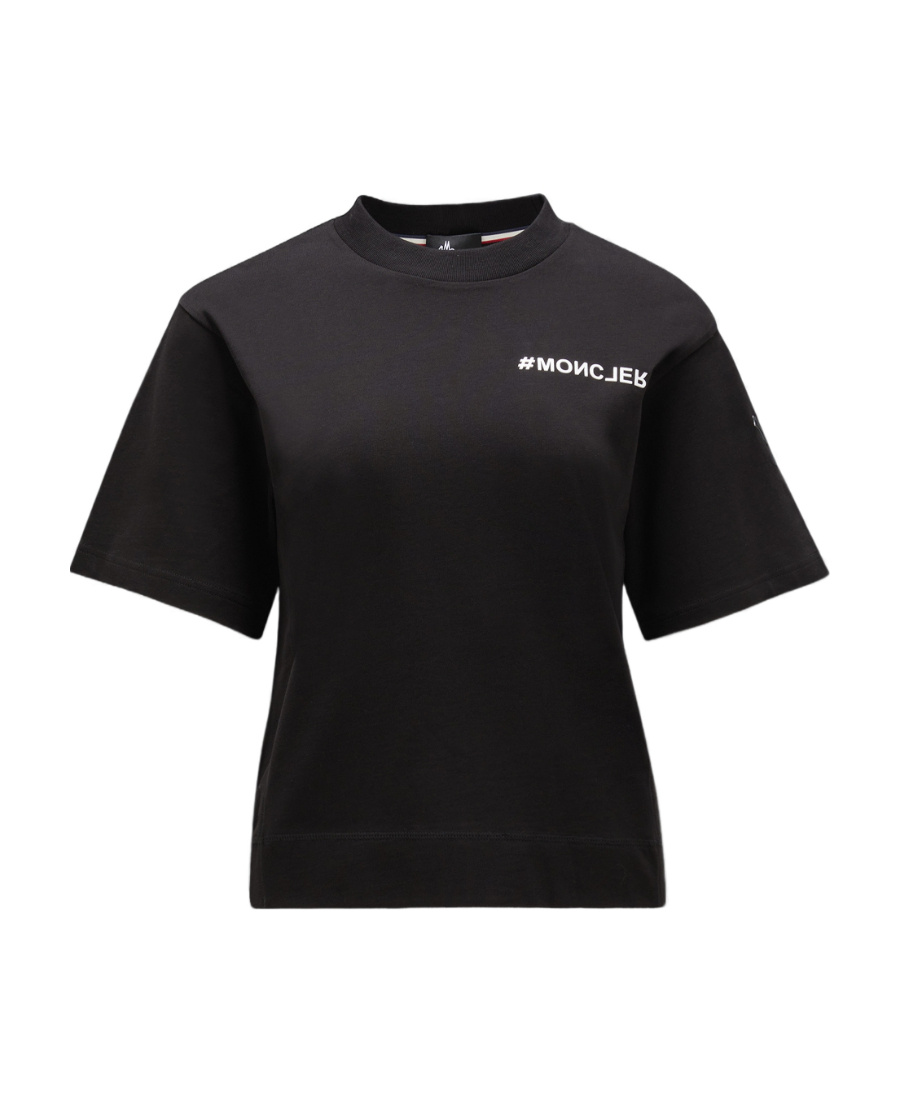 Moncler Grenoble Logo Printed Crewneck T-shirt In Black