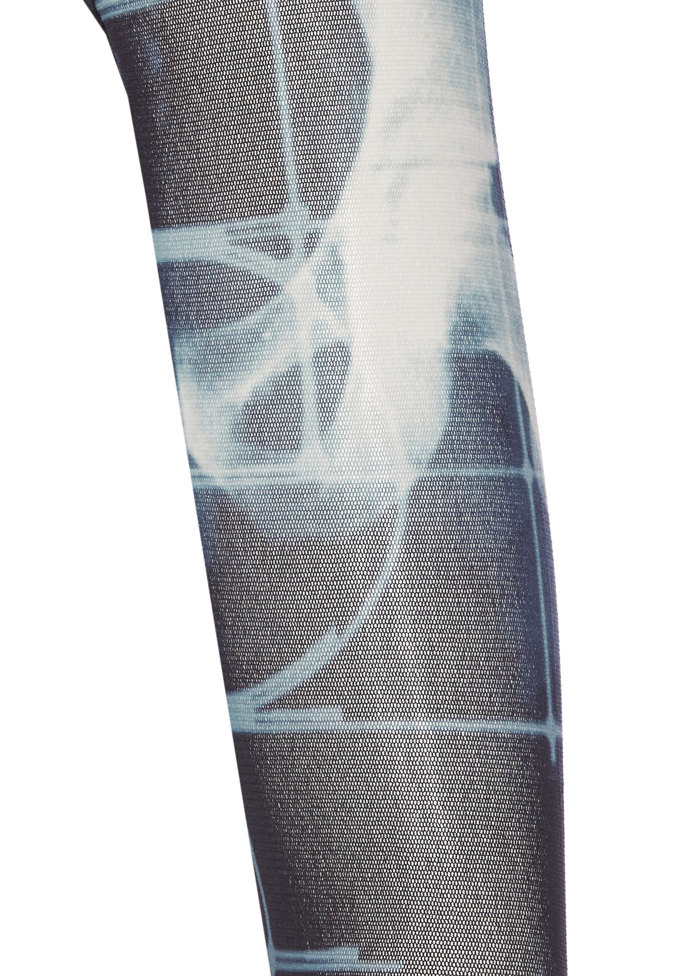 Jean Paul Gaultier Cropped Graphic Print Mesh Top In Gray