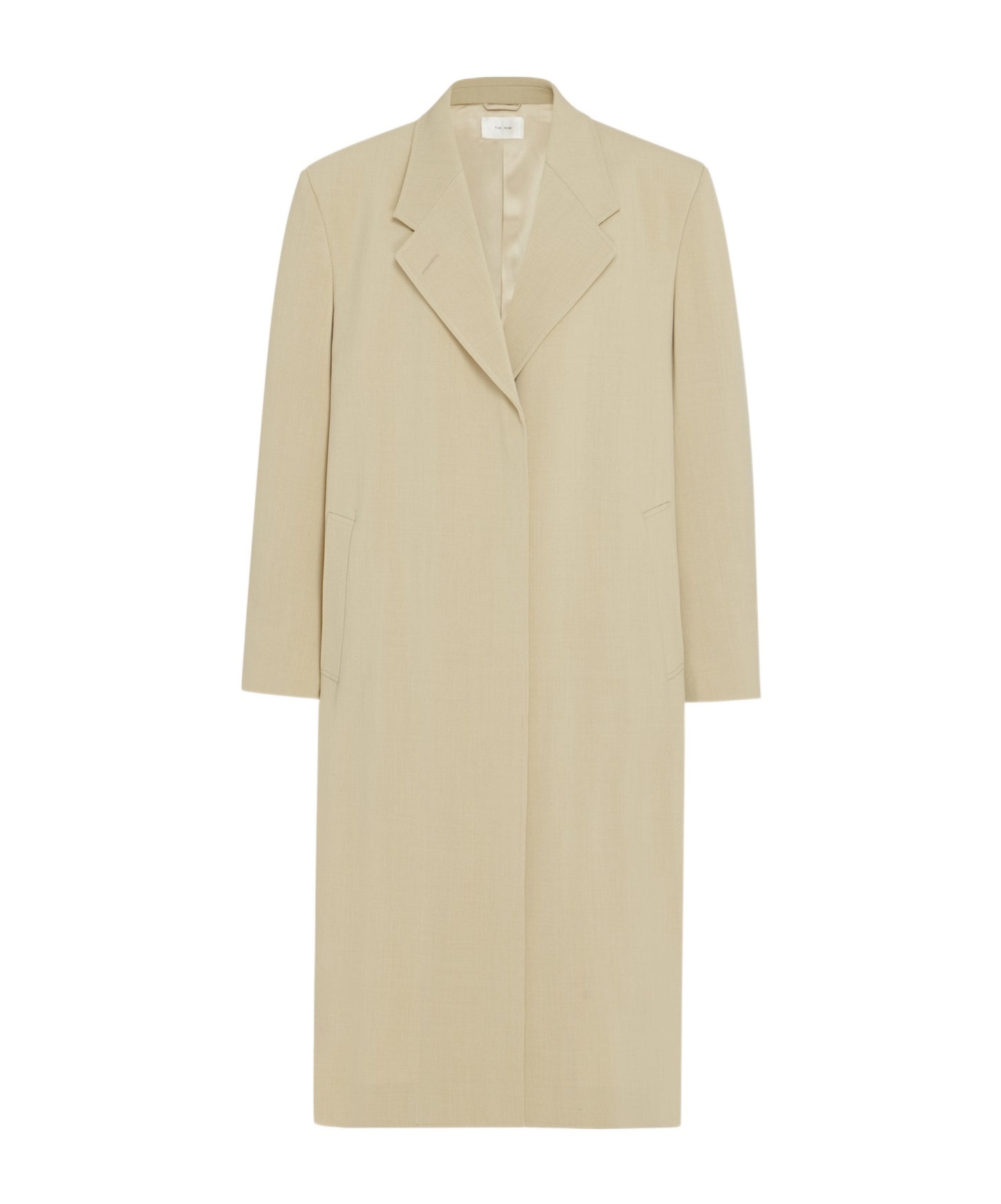 The Row Long-sleeved Wool Coat In Nude