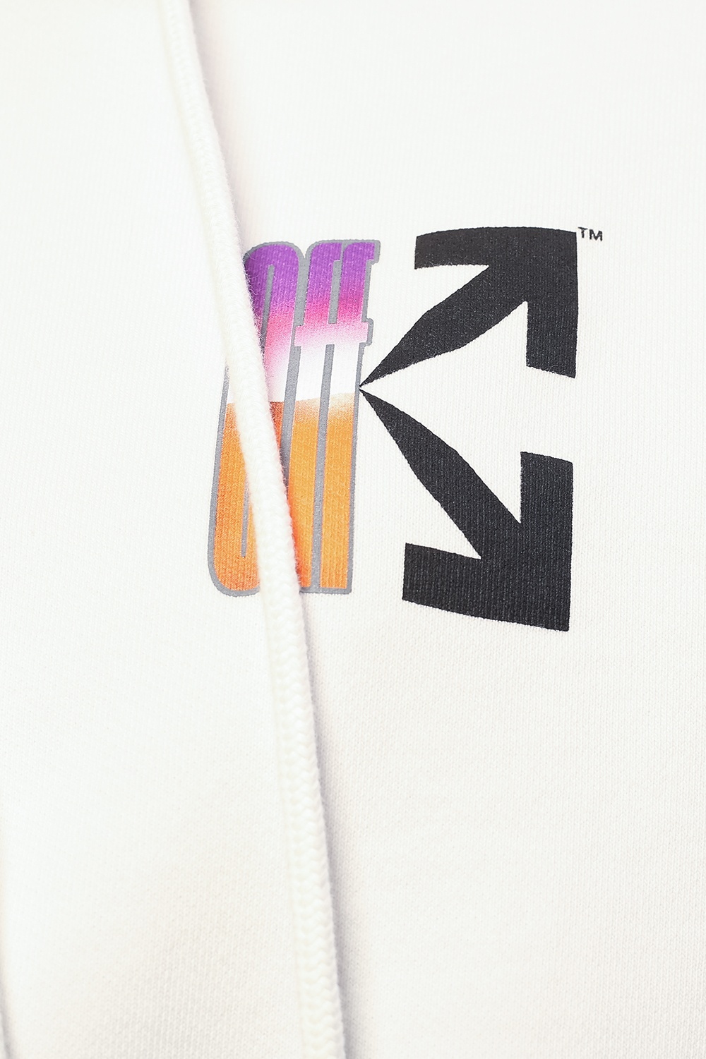 Off-white Arrow Logo Cotton Hoodie In White