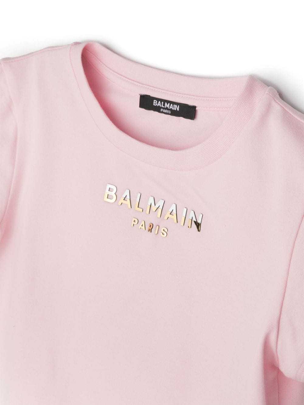 Balmain Logo-plaque T-shirt In Pink