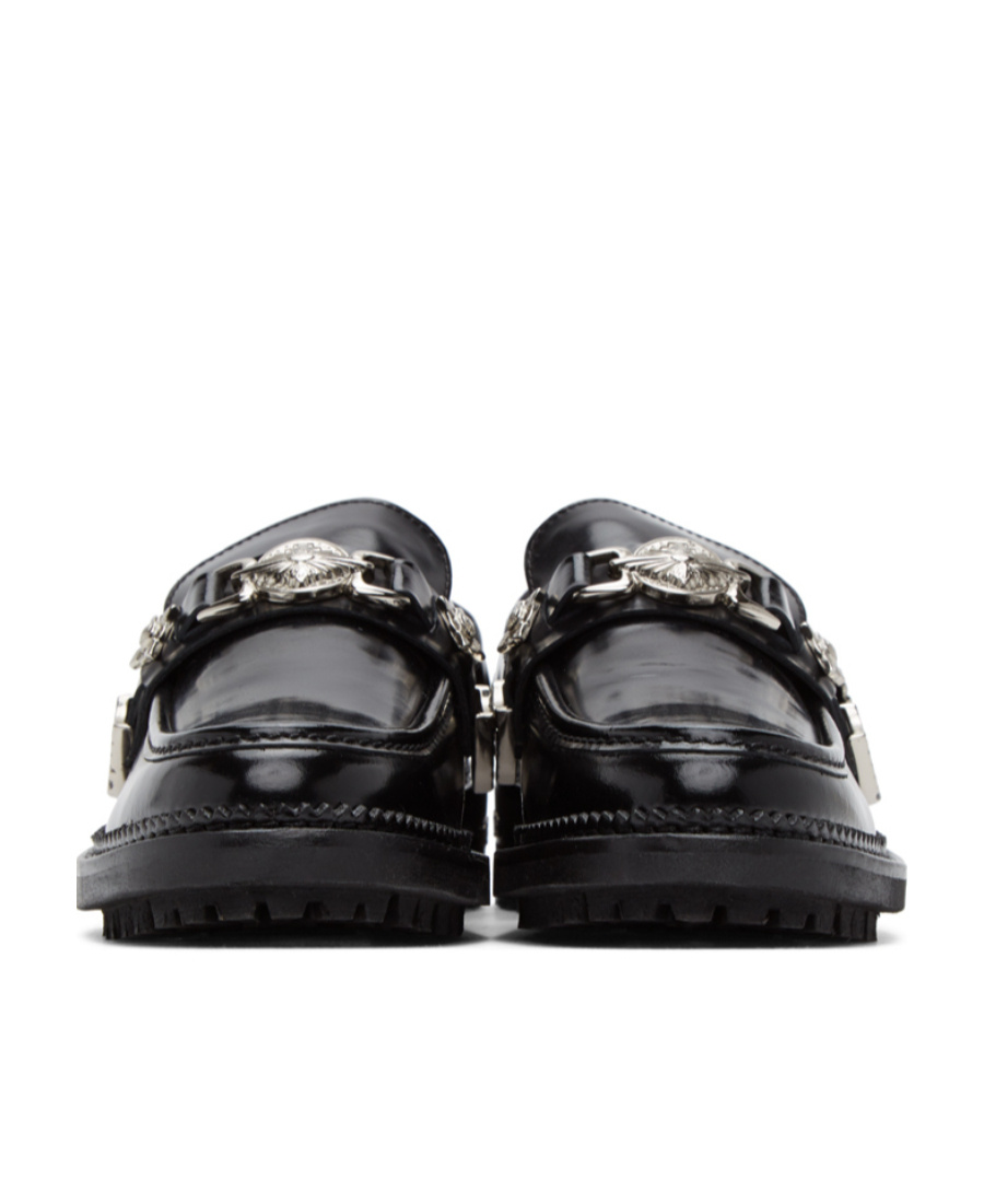 Toga Pulla Round-toe Slingback Mule Loafers In Black