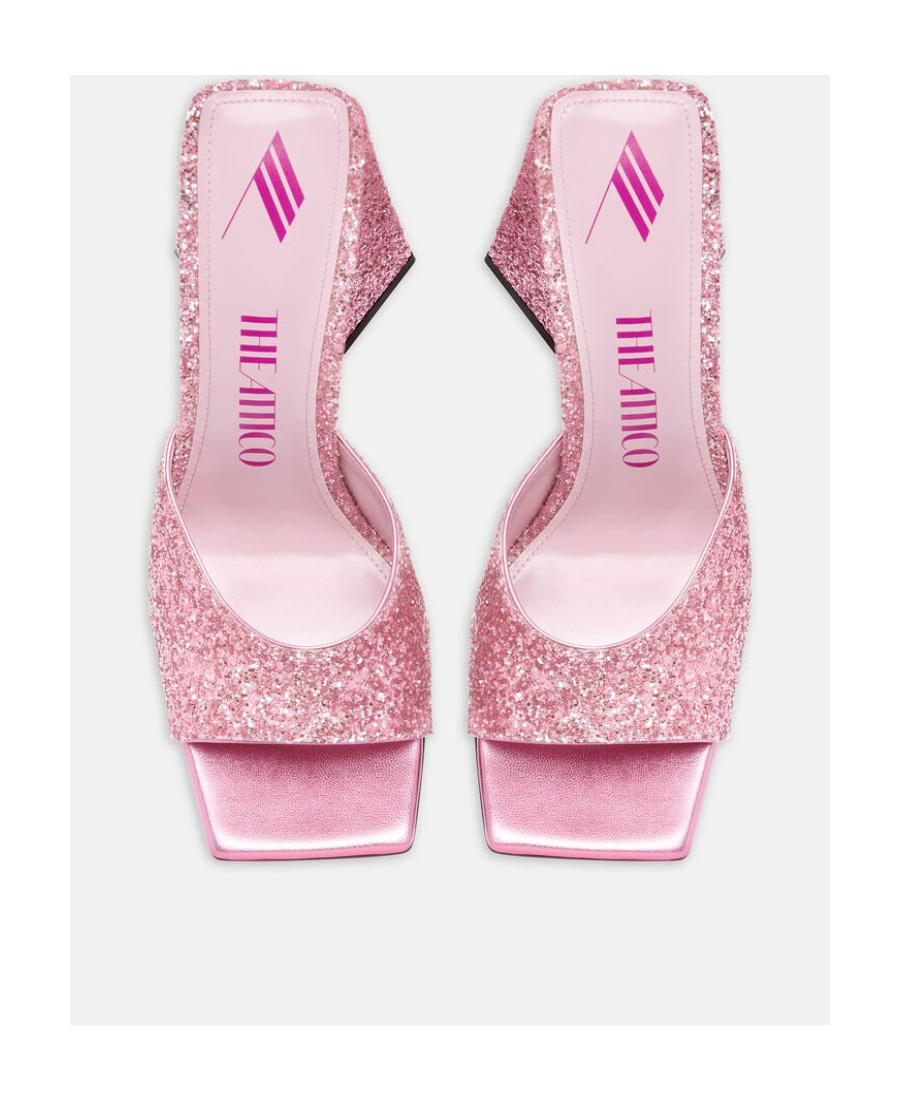 Attico Devon 115mm Sequin-embellished Mules In Pink