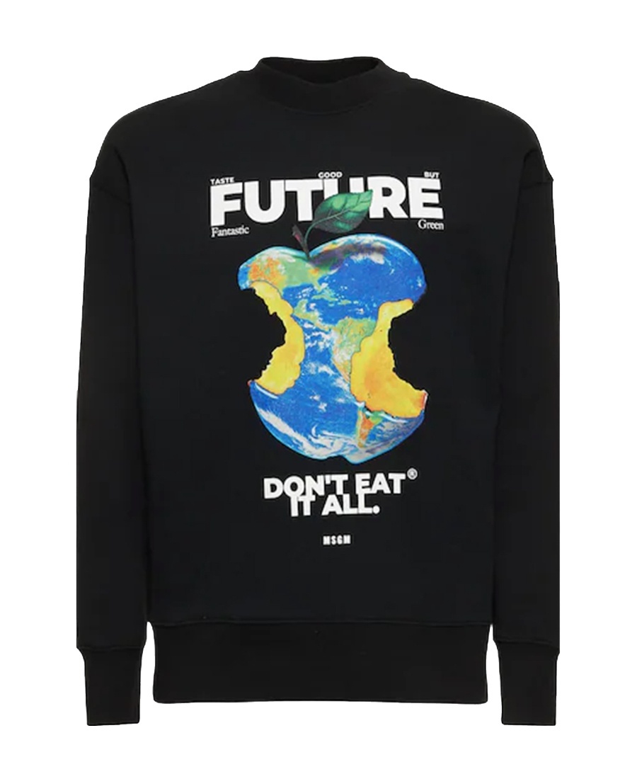 Msgm Graphic-printed Crewneck Sweatshirt