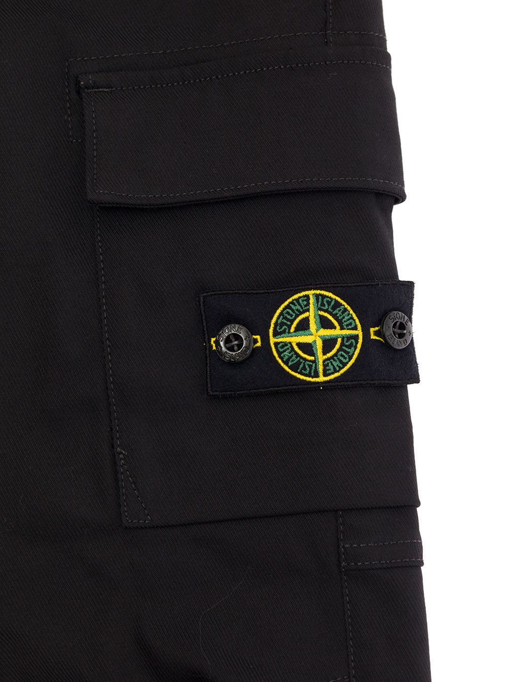 Stone Island Compass-badge Tapered Trousers In Black