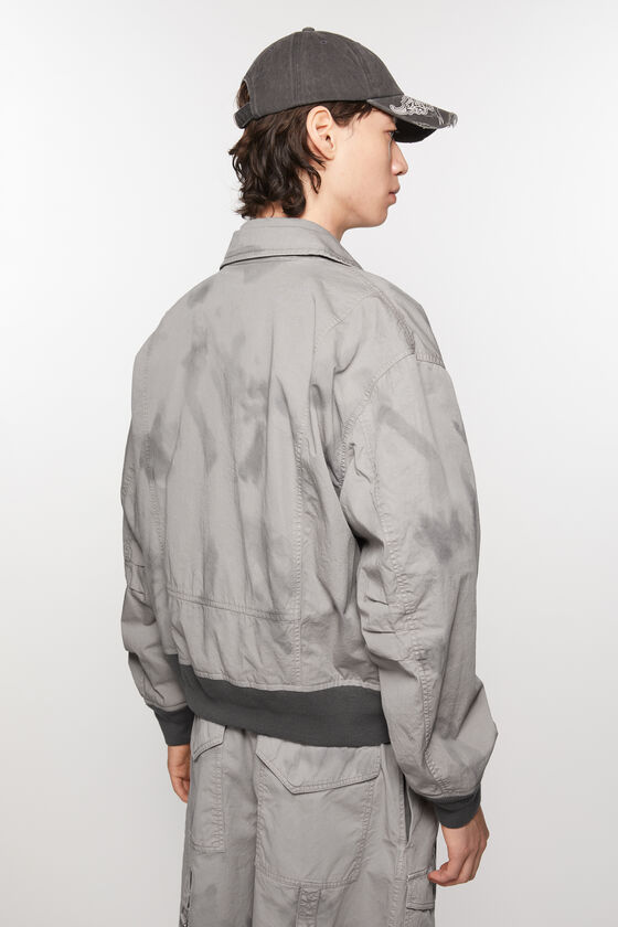Acne Studios Logo-embroidered Bomber Jacket In Gray