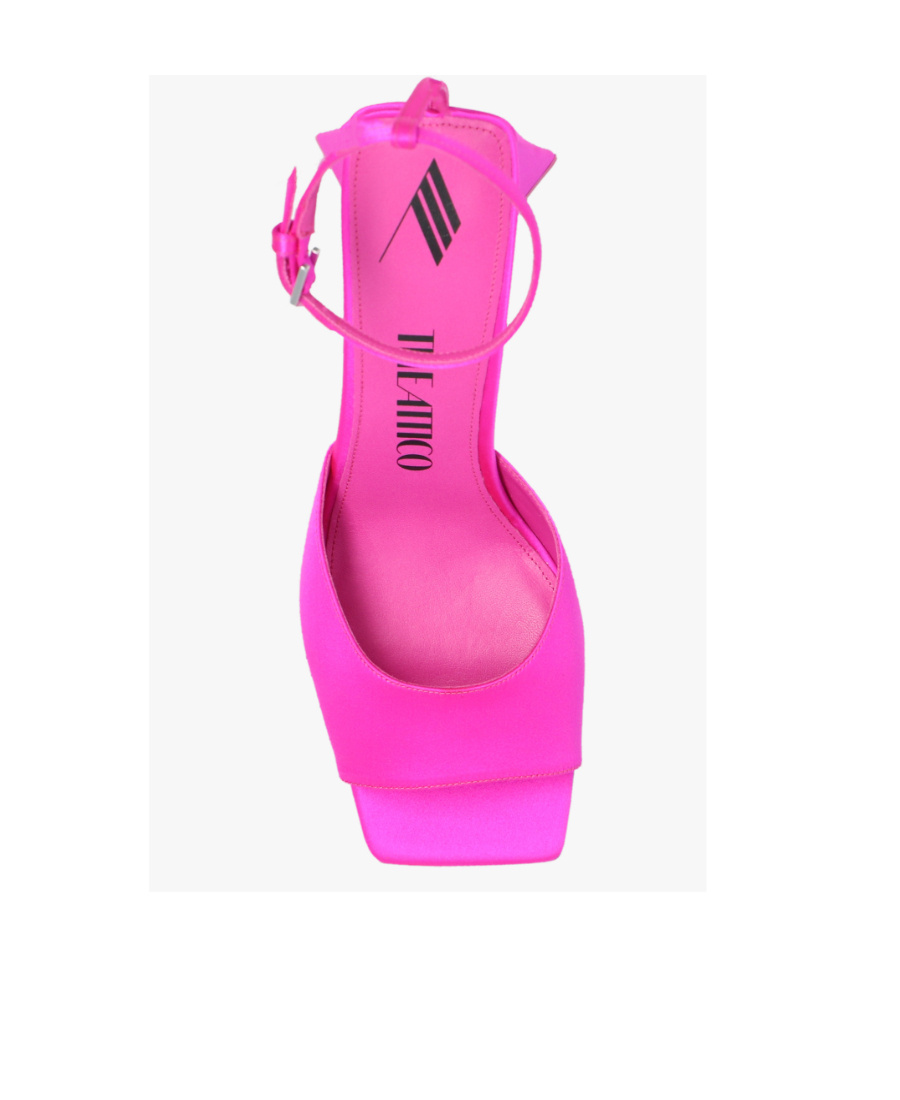 Attico Fuchsia Piper Satin Heel Sandals In Pink