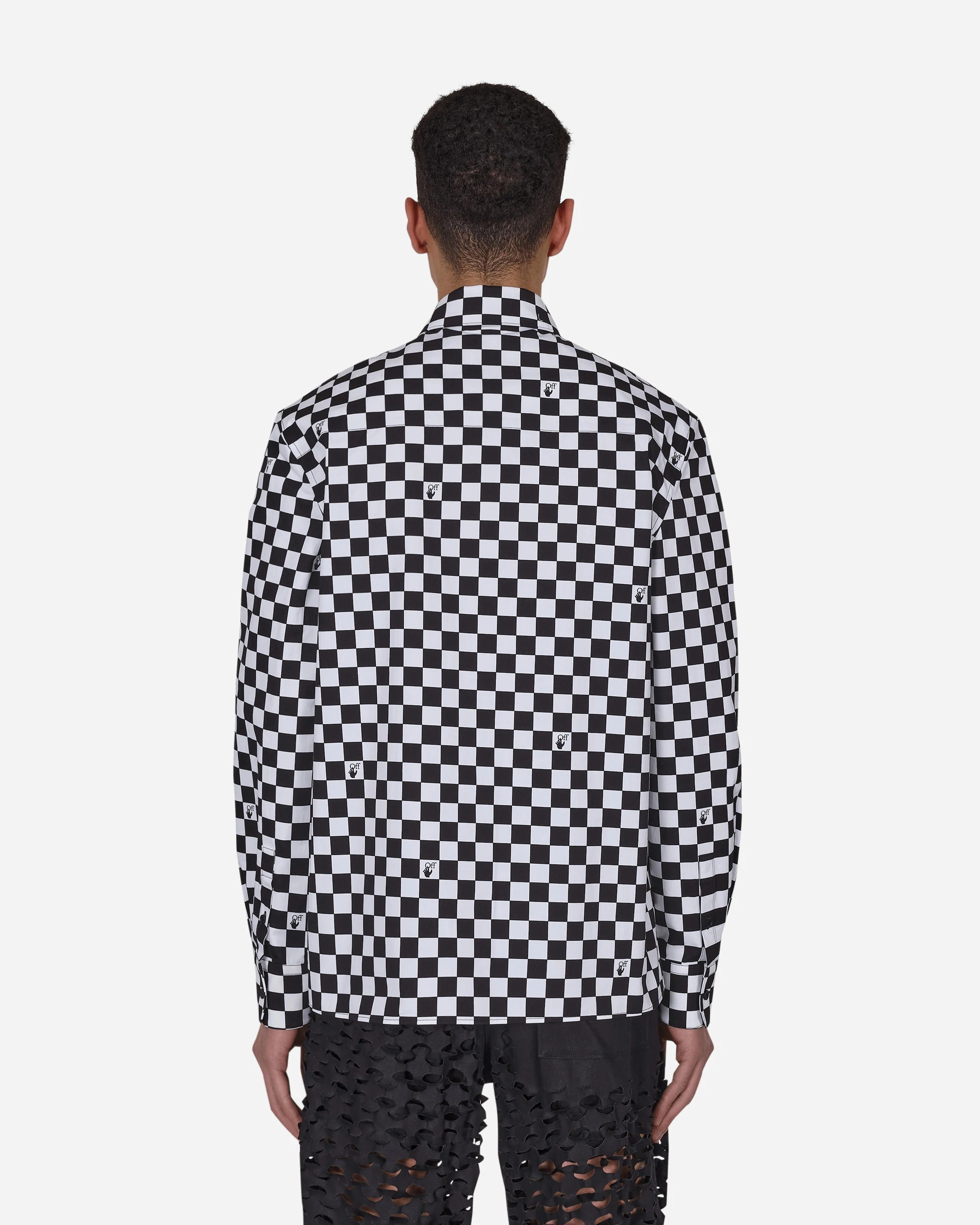 Off-white Checkerboard Print Shirt In Black