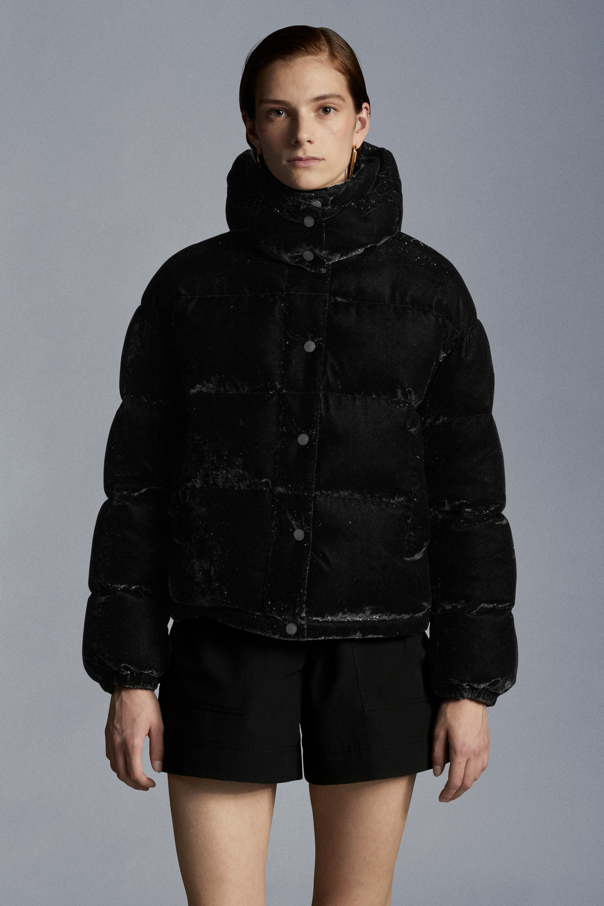 Moncler Monc Daos Pffr Jkt Vlvt Hdd W Tnl Log In Black