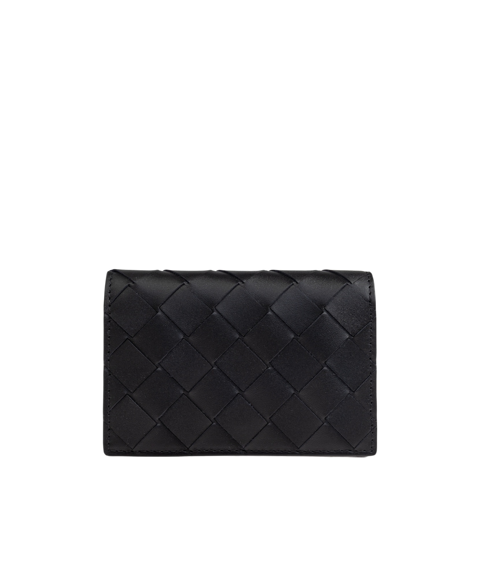 Bottega Veneta Woven Card Bag In Black