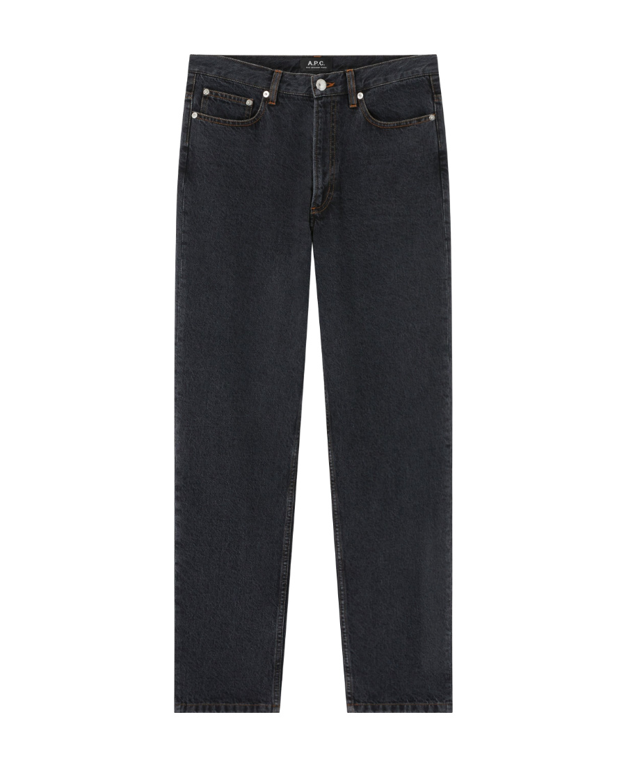 Apc A.p.c. Straight-leg Jeans With High Waist And Subtle Texture In Black