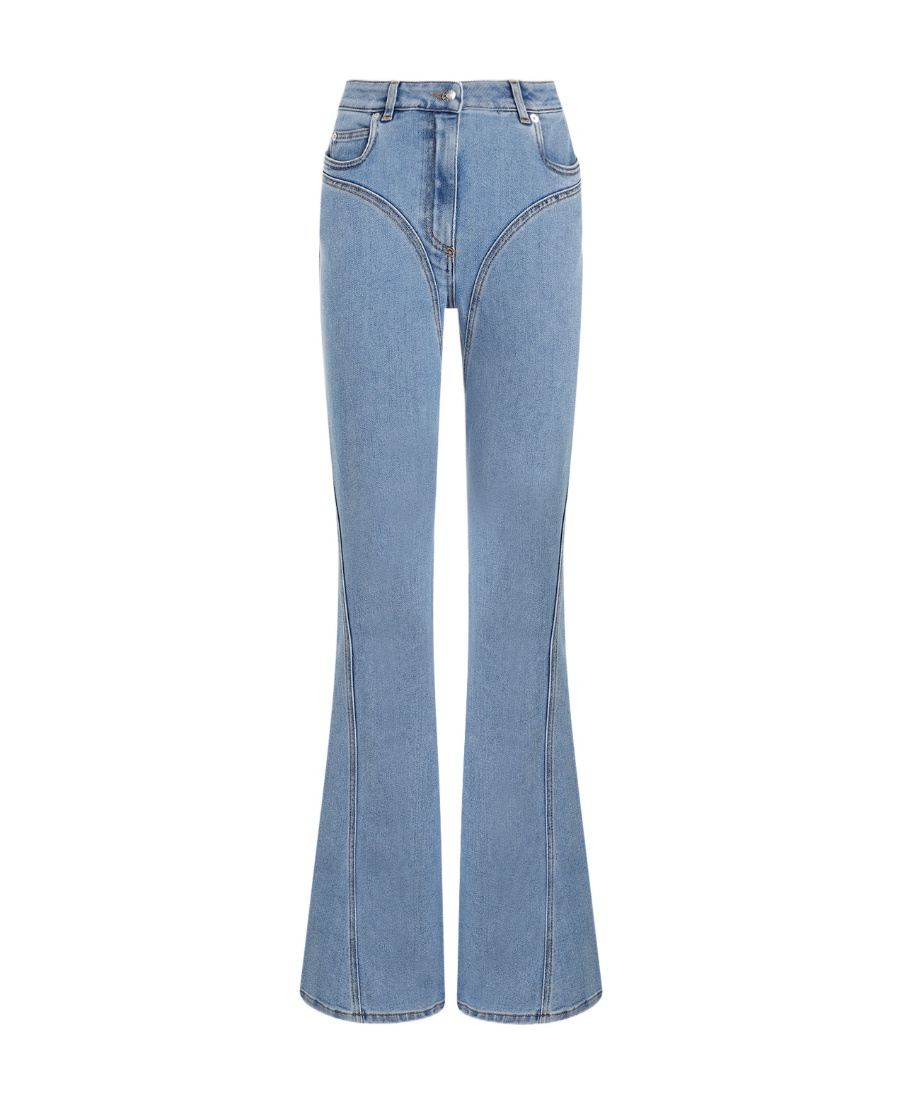 Shop Mugler Seam-detail Flared Jeans In Blue