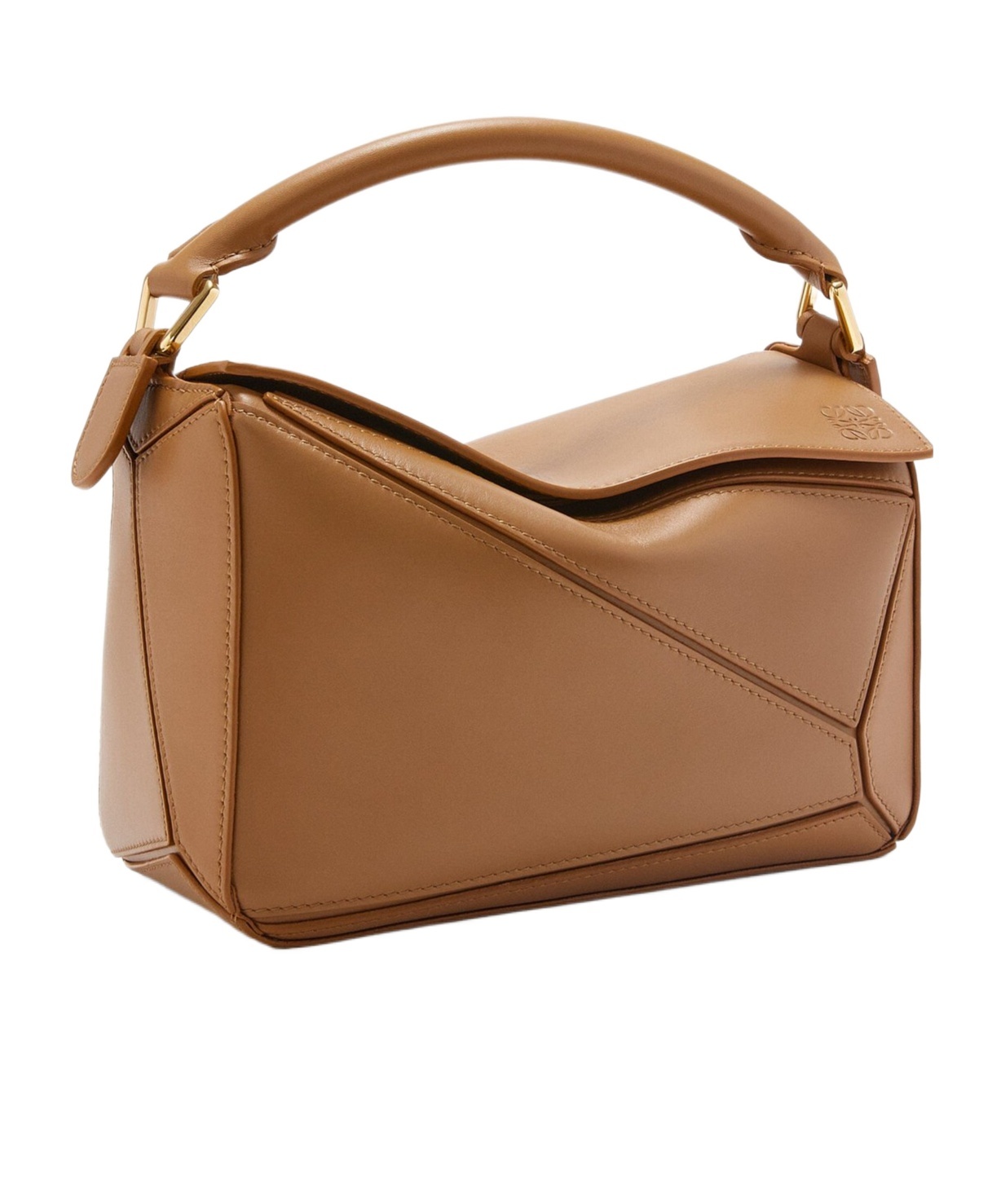 Loewe Small Puzzle Bag In Satin Calfskin In Brown