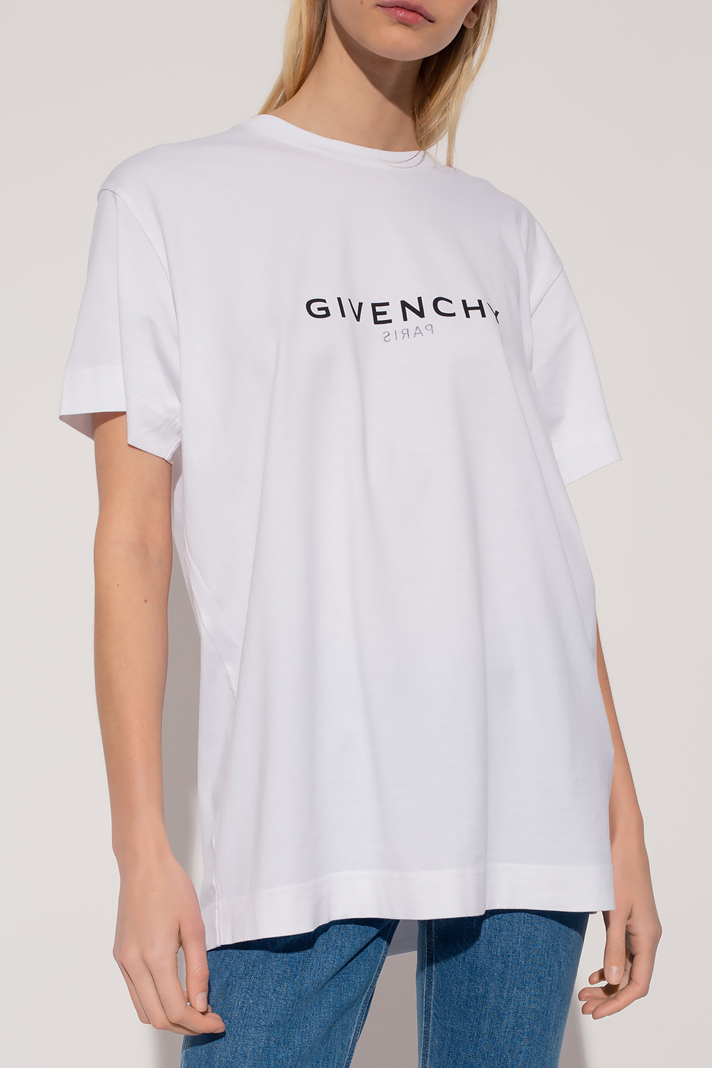 Givenchy 4g Emblem Printed Crewneck T-shirt In White