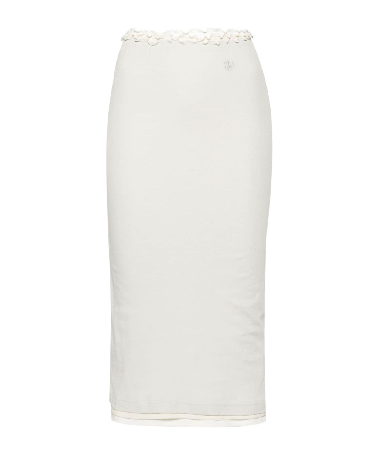 Jil Sander White Layered Cotton Midi Skirt - Women's - Cotton In White